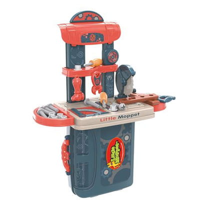Family Games America kids carrycase play set Little Moppet tool bench with toy tools for imaginative play