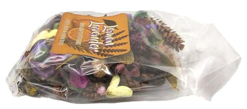Shoots, Roots & Leather Boots lemon lavender potpourri in a clear bag showcasing colorful dried floral elements