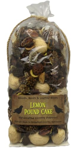 Shoots Roots Leather Boots lemon pound cake potpourri handcrafted country scent in clear bag