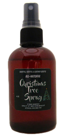 Shoots, Roots & Leather Boots Christmas Tree Spray 4 oz Bottle Makes Artificial Trees Smell Real Holiday Evergreen Scent