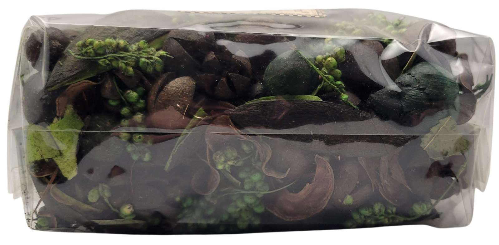 Old Candle Barn fresh pear potpourri with dried botanical elements in clear plastic packaging