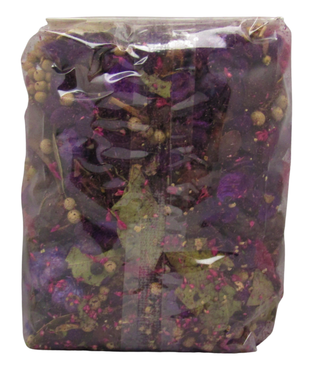 Old Candle Barn lavender potpourri for home sealed in clear plastic packaging with dried flowers and leaves
