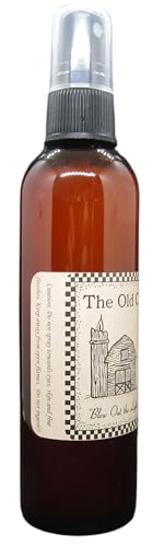 Old Candle Barn lilac room spray in amber bottle with black spray top and vintage label