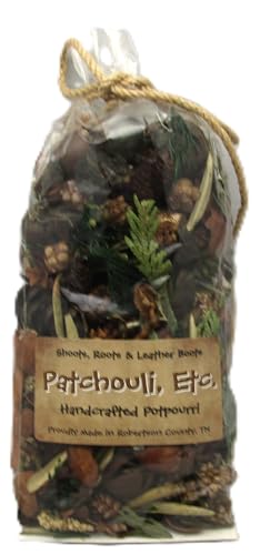 Shoots, Roots & Leather Boots patchouli scented potpourri in a clear bag with natural ingredients