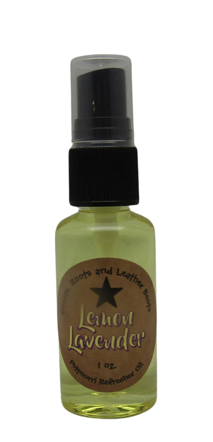 Shoots, Roots & Leather Boots Lemon Lavender Potpourri Refresher Oil in a 1 oz spray bottle