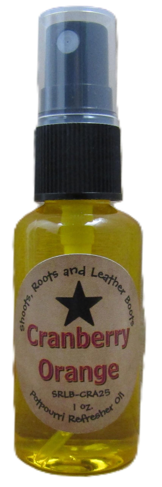 Shoots Roots and Leather Boots cranberry orange potpourri refresher spray oil 1 oz amber glass spray bottle with black mist top