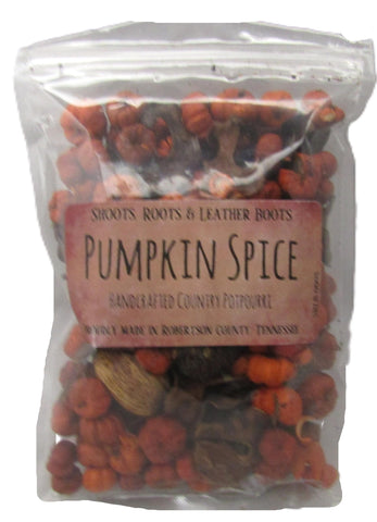 Shoots, Roots & Leather Boots Pumpkin Spice Potpourri Bowl Filler – 2 Cup Bag – Rustic Botanical Blend with Orange Putka Pods & Fall Accents – Handmade in Tennessee