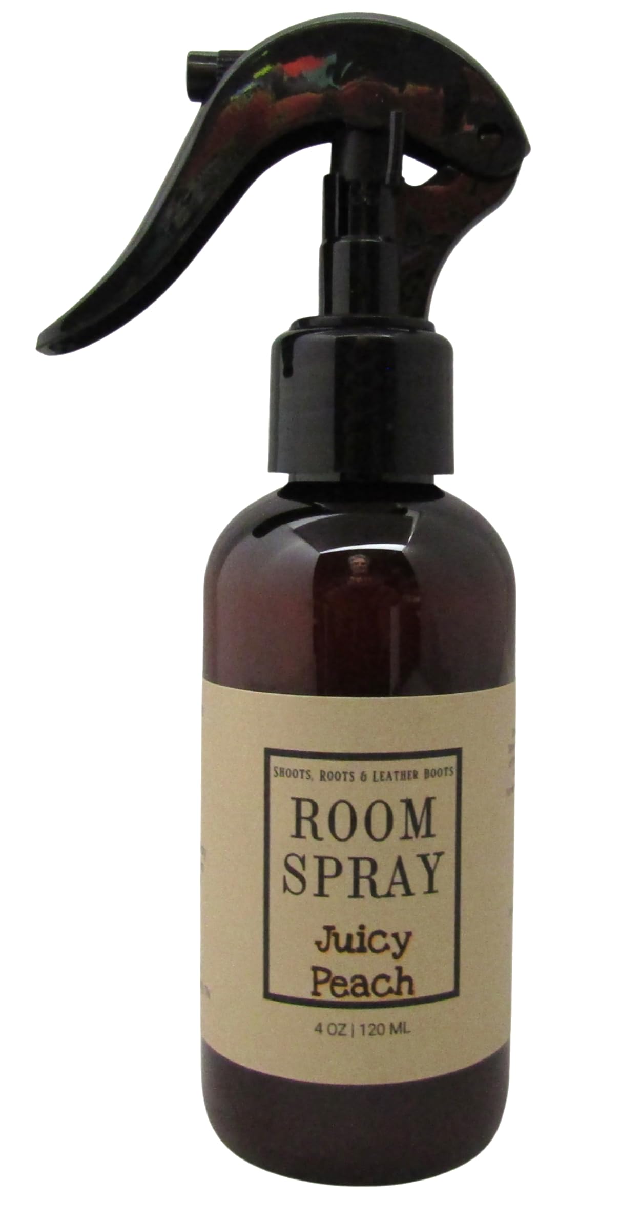 Shoots, Roots & Leather Boots Peach Room Spray in Amber Bottle with Juicy Peach Scent