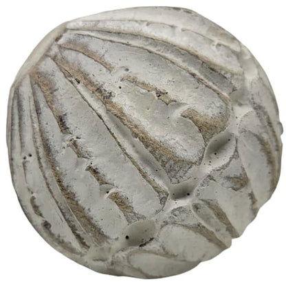 PD Home Garden rustic carved wooden decorative ball with textured natural finish for home decor