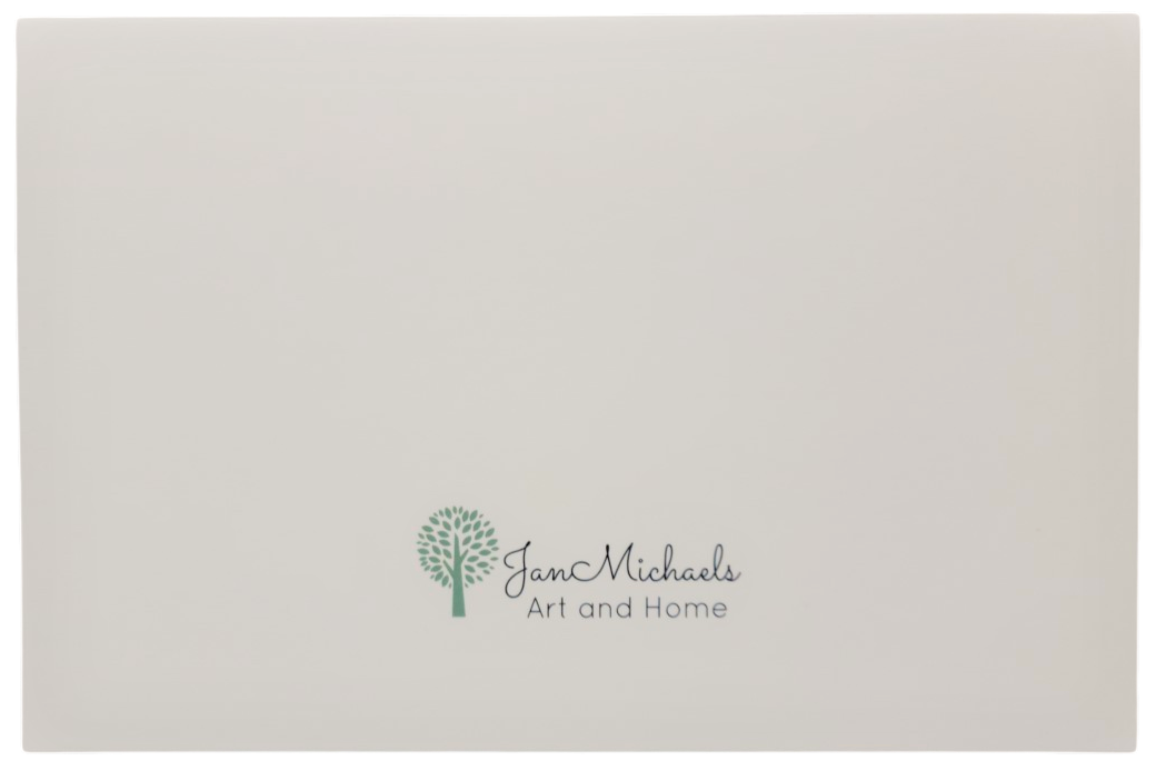 Jan Michaels Art and Home logo on plain white background for shits and giggles birthday card