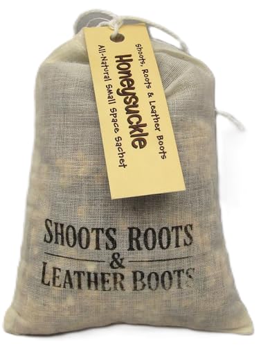 Honeysuckle sachet for home in a natural fabric bag by Shoots, Roots & Leather Boots for fresh scents