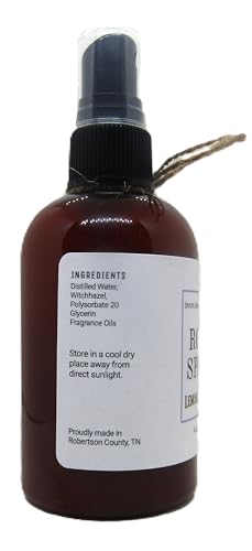Shoots Roots Leather Boots lemon lavender room spray in brown bottle with pump spray