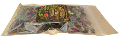 Shoots, Roots & Leather Boots Sweet Annies Garden Simmer Potpourri in a clear package filled with colorful dried flowers