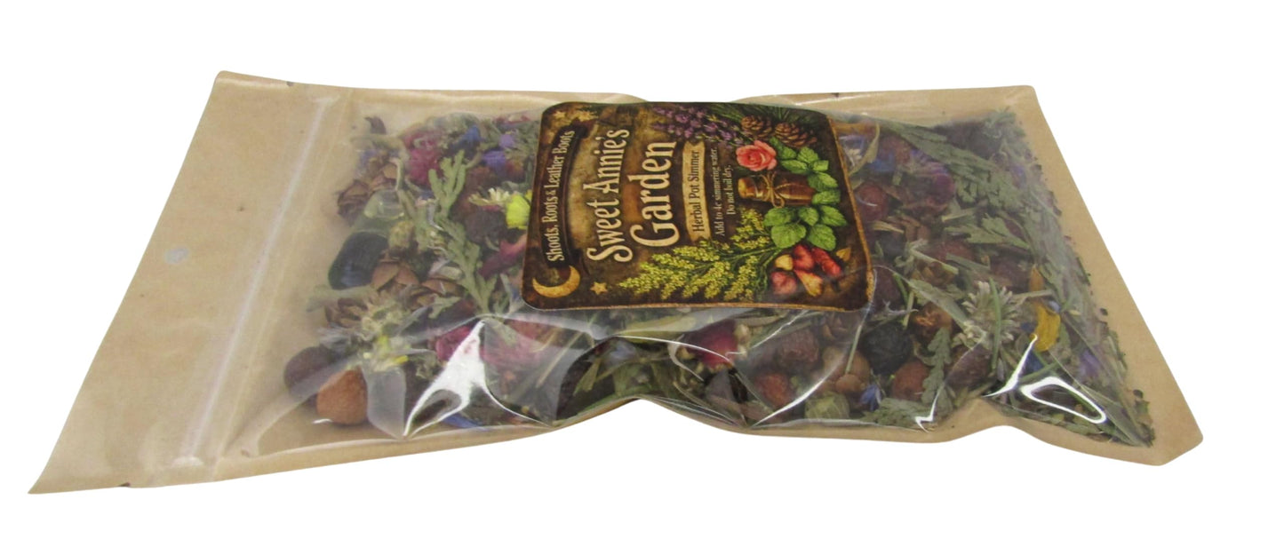 Shoots, Roots & Leather Boots Sweet Annies Garden Simmer Potpourri in a resealable bag with natural floral scents