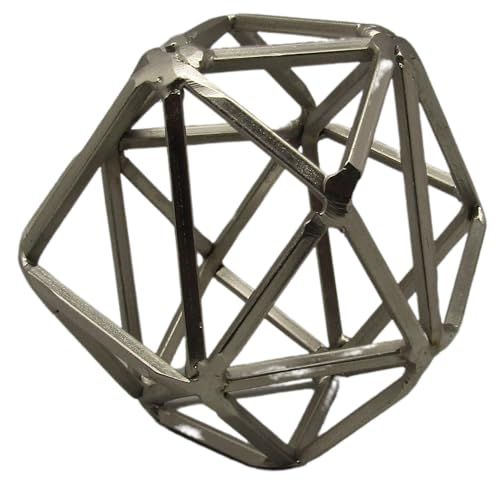 Silver geometric metal orb decor with open frame design for modern home accents