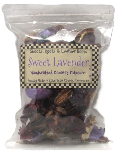 Shoots Roots & Leather Boots Sweet Lavender handcrafted country lavender potpourri bowl filler in clear resealable bag
