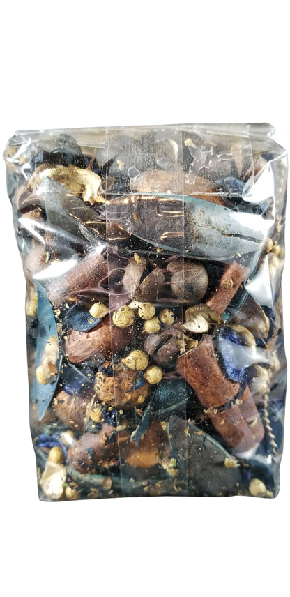 Old Candle Barn bag of potpourri with mixed dried botanicals and spices in clear packaging