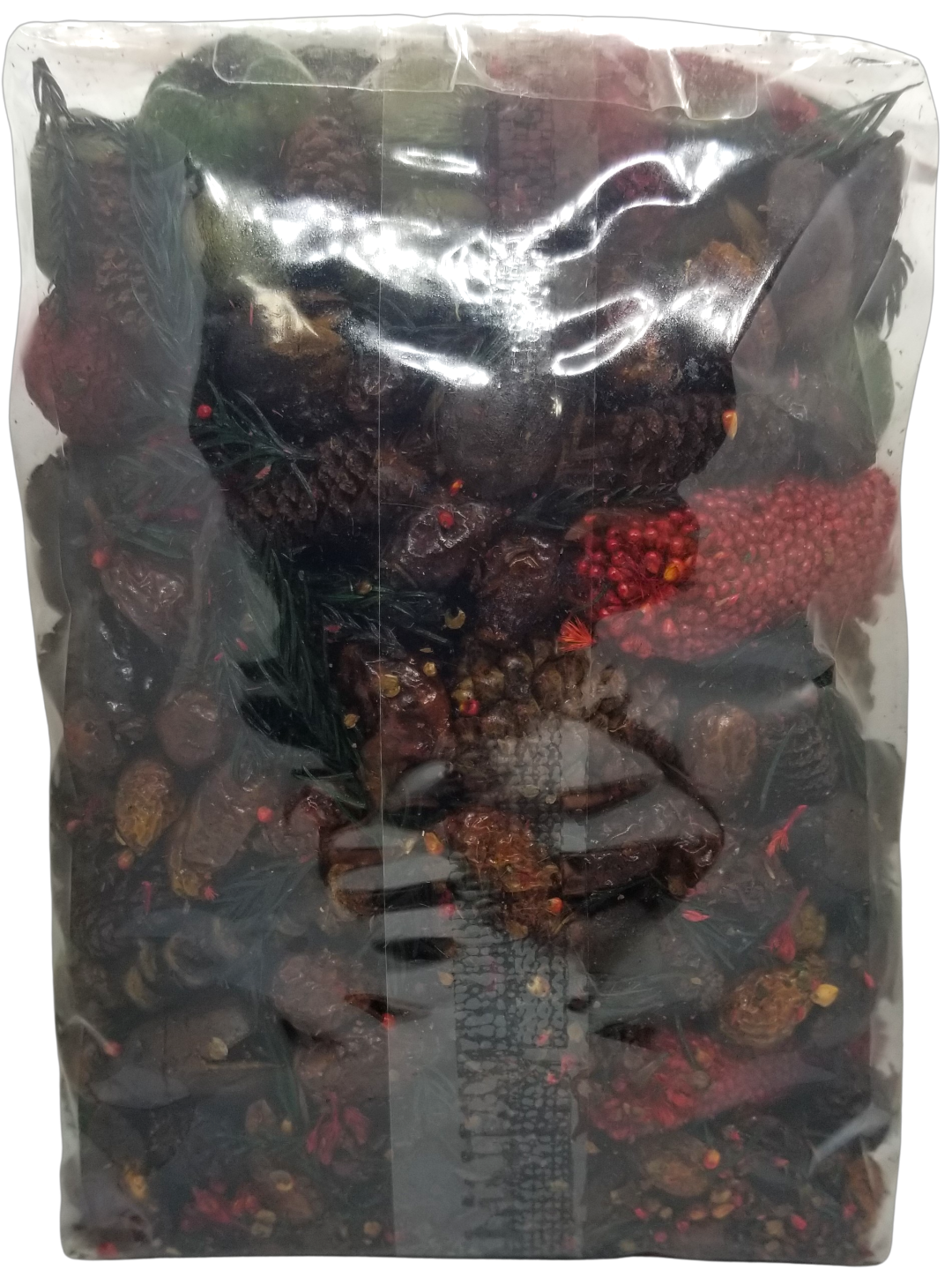 Bag of Old Candle Barn Christmas Memories potpourri for home with festive scents and decorative elements