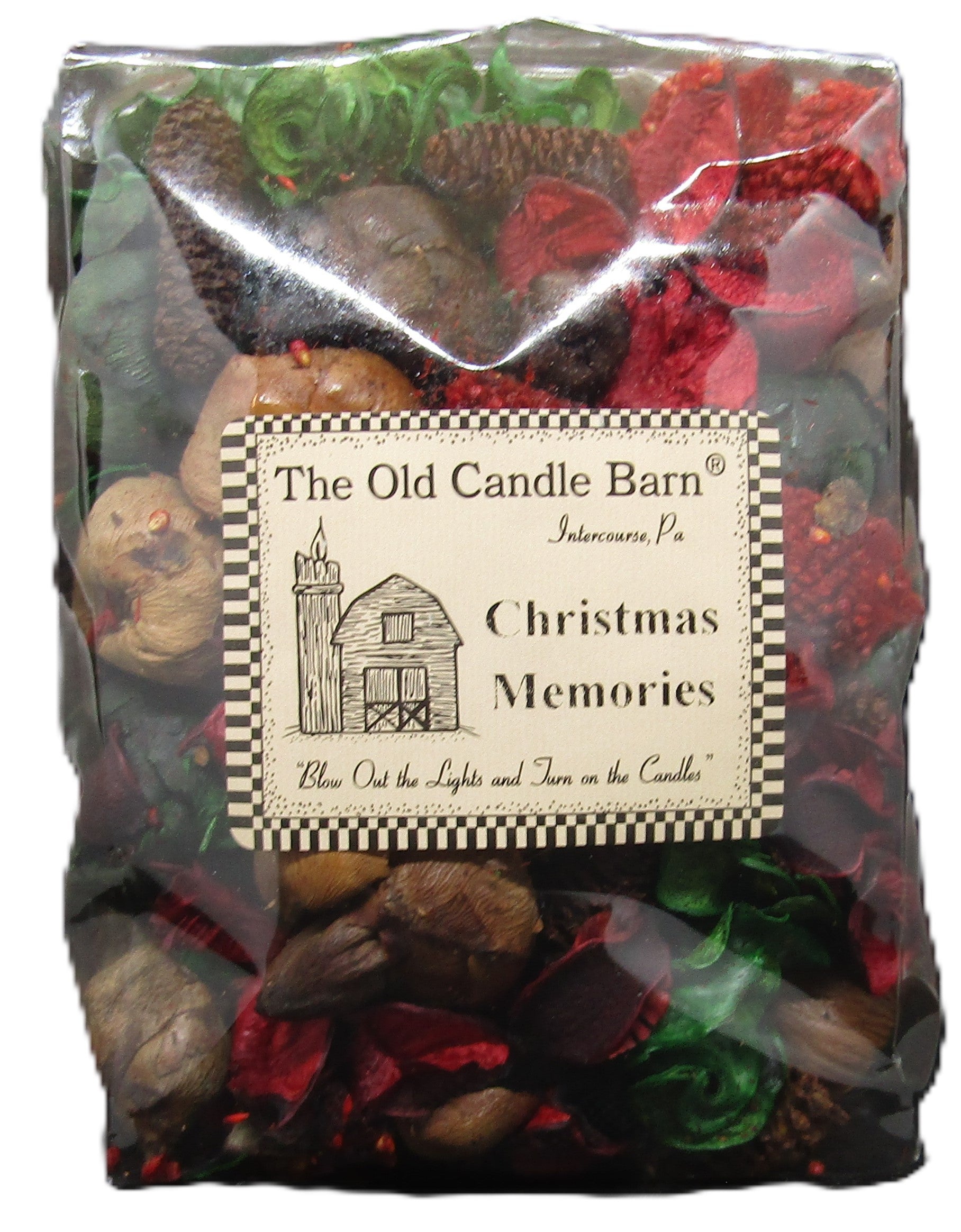 Christmas Memories Potpourri by Old Candle Barn featuring festive red and green aromatic materials