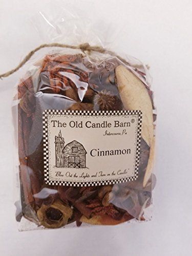 Old Candle Barn cinnamon potpourri for home in a clear bag with decorative label
