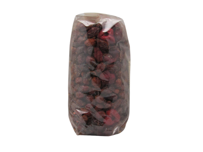 Cinnamon rosehips potpourri packaged in a clear plastic bag for aromatic home decor
