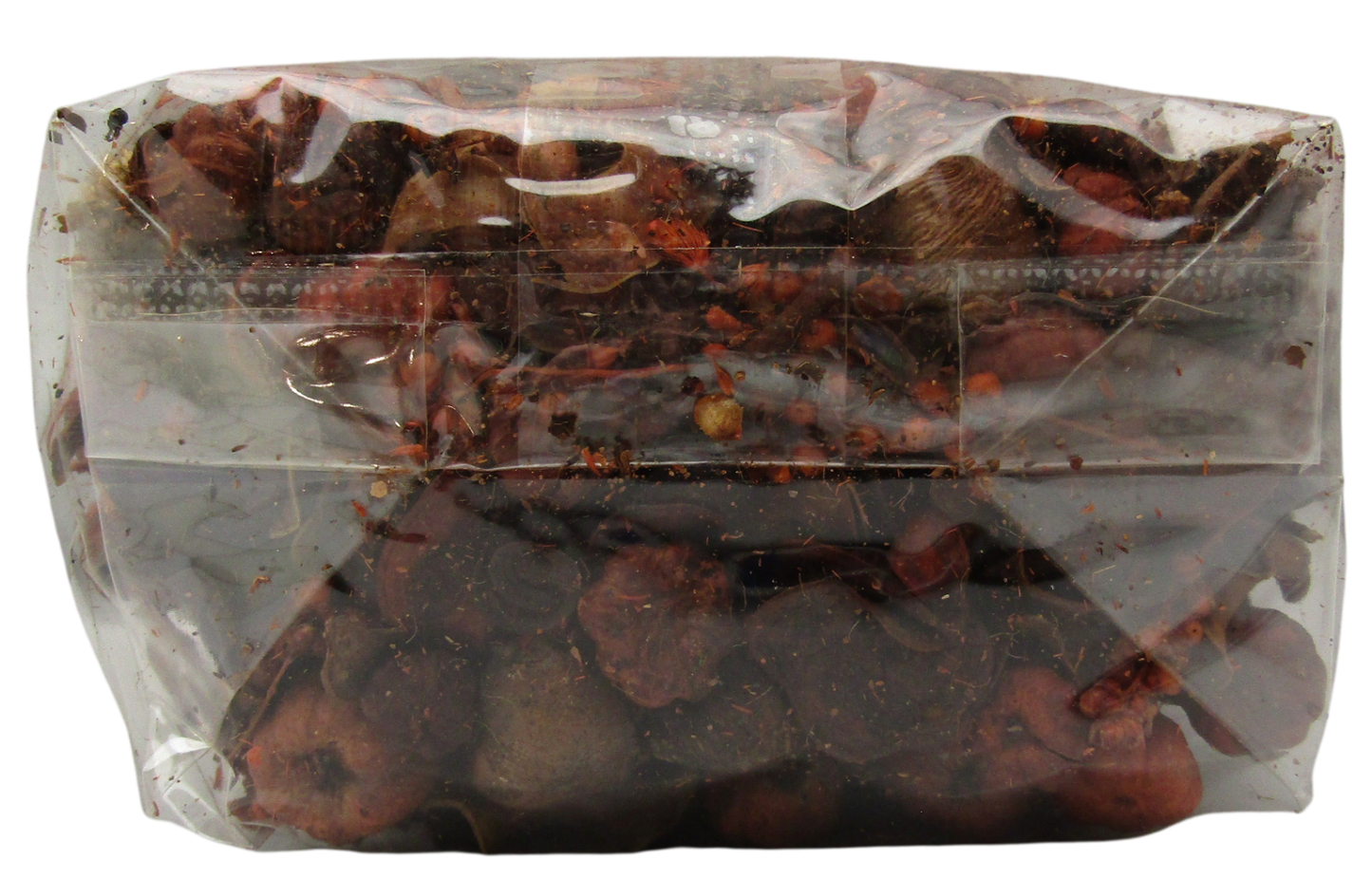 Old Candle Barn pumpkin spice potpourri in clear plastic bag of mixed dried botanicals and spices