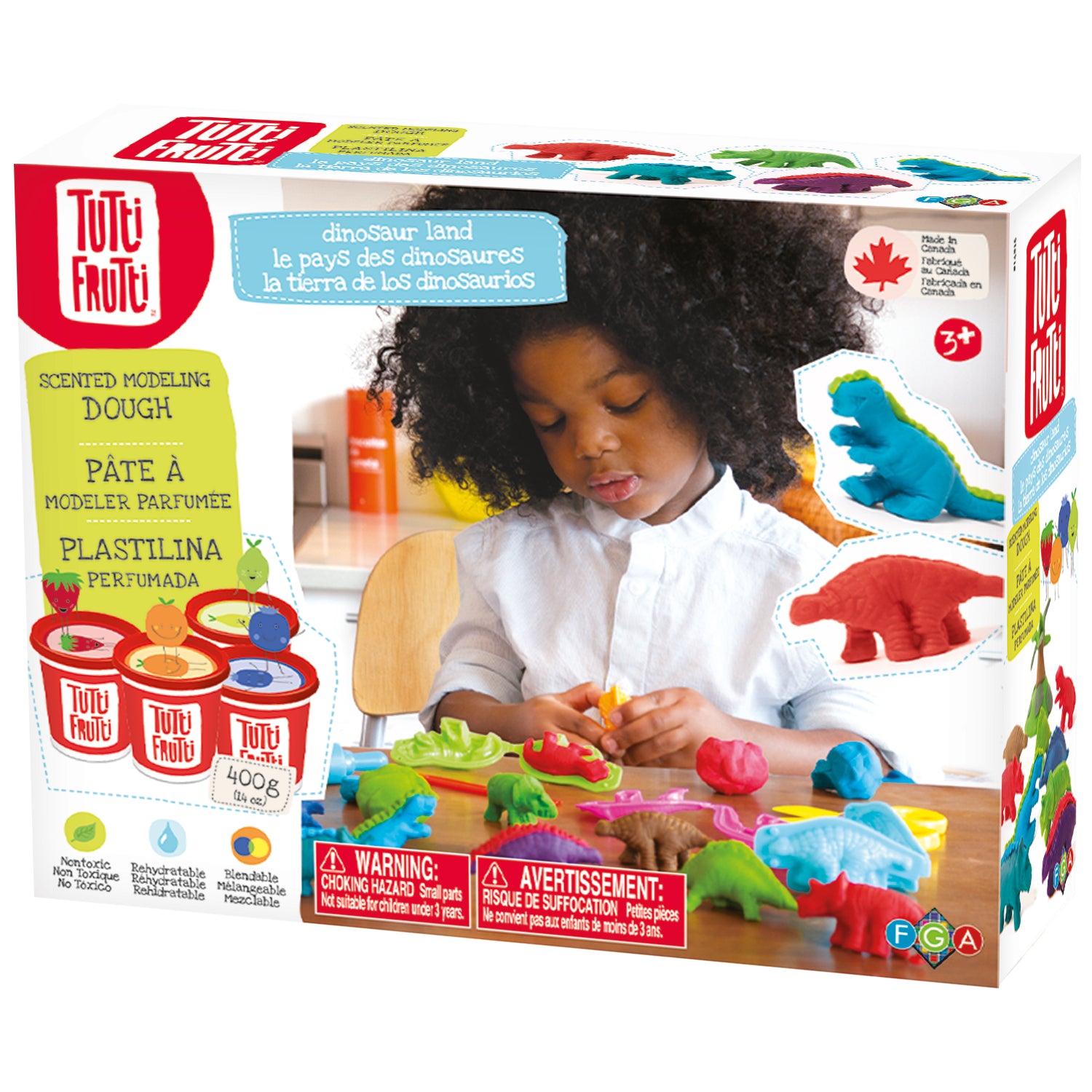 Family Games America dinosaur modeling dough kit with colorful scented dough and child shaping toy dinosaurs
