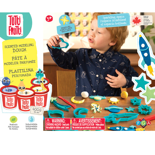 Family Games America scented modeling dough kit with colorful dough and space-themed molds for kids
