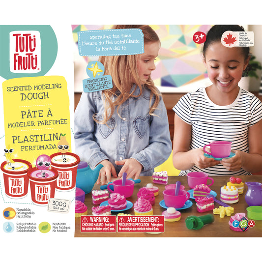 Tutti Frutti Sparkling Tea Time set scented modeling dough tea party kit with cups pastries and tools for kids ages 3 and up