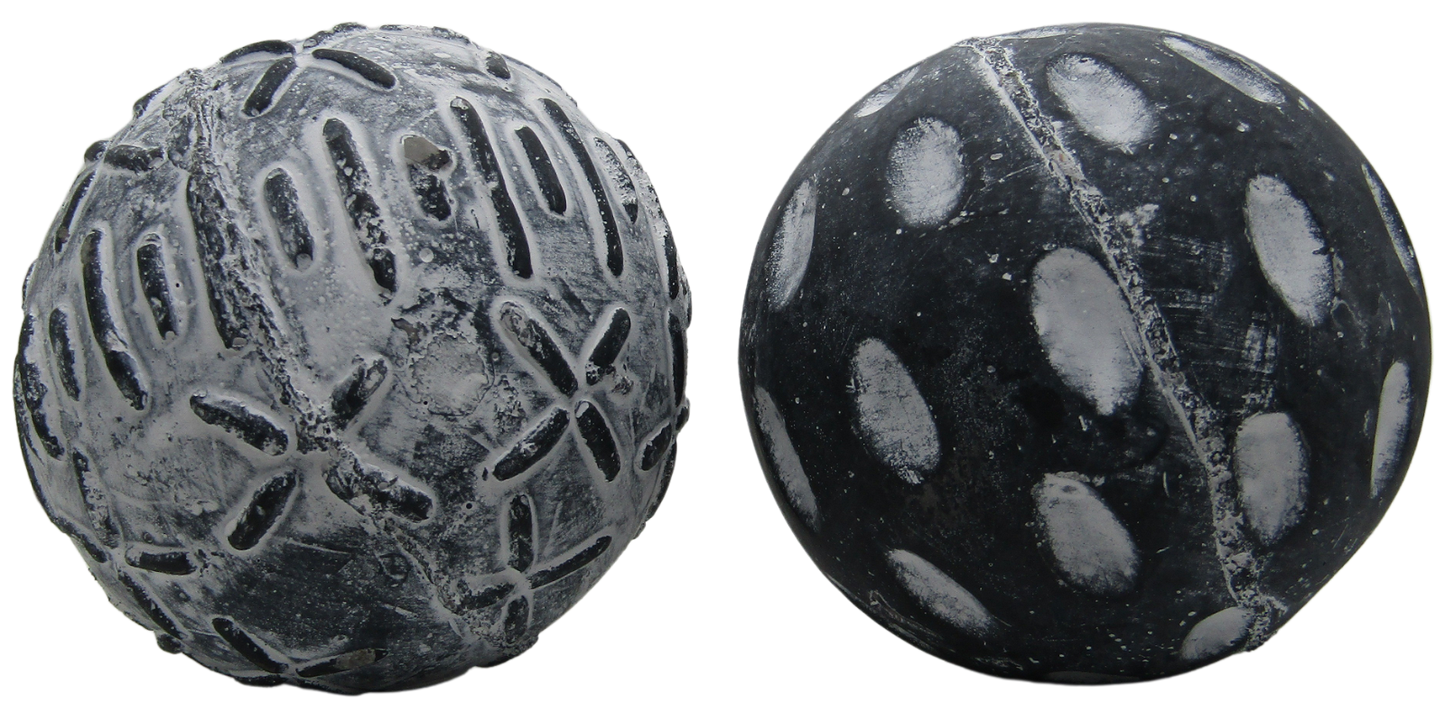 PD Home and Garden concrete garden spheres set of two textured patterned gray decorative orbs