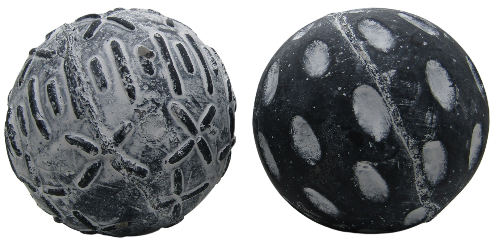 PD Home and Garden concrete garden spheres set of two textured patterned gray decorative orbs