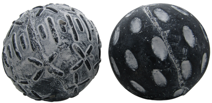 PD Home and Garden concrete garden spheres set of two textured patterned gray decorative orbs